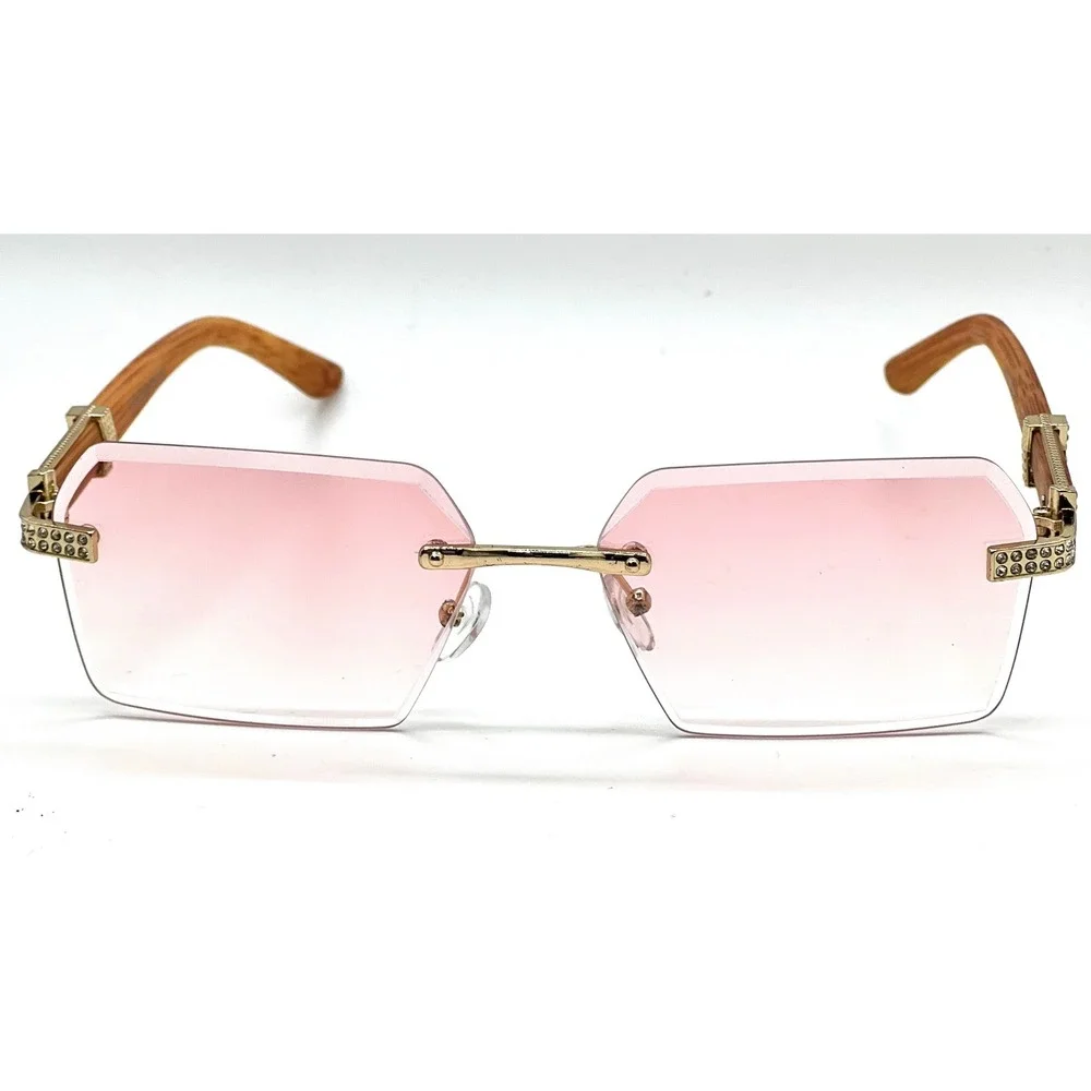 Pink Women Sunglasses‎ Diamond Cut Square Style Buffs Classic Beach Wear Lentes